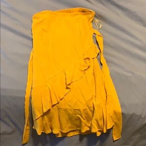 Take it easy fields of marigold strapless dress